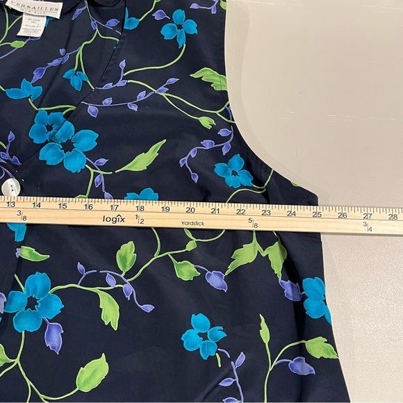 Vtg VERSAILLES New York Women's 2X Floral MIDI‎ Sleeveless DUSTER Vest Cardigan - Picture 14 of 14